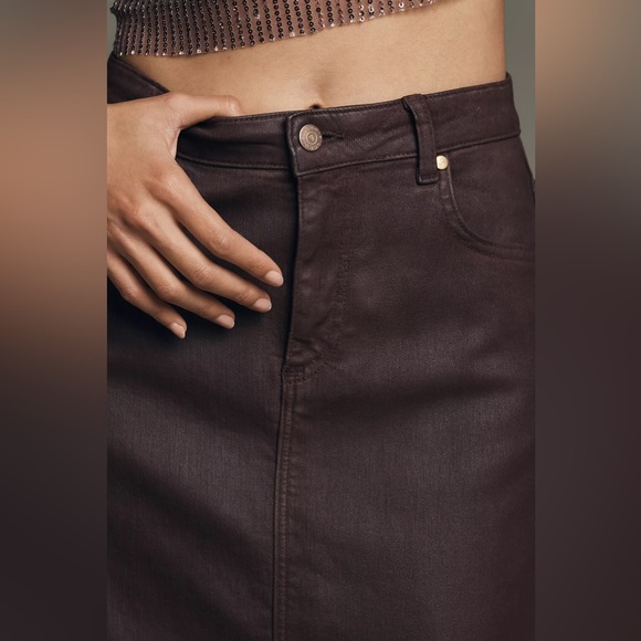 Anthropologie The Madi Front-Slit Denim Skirt by Pilcro - Picture 5 of 12